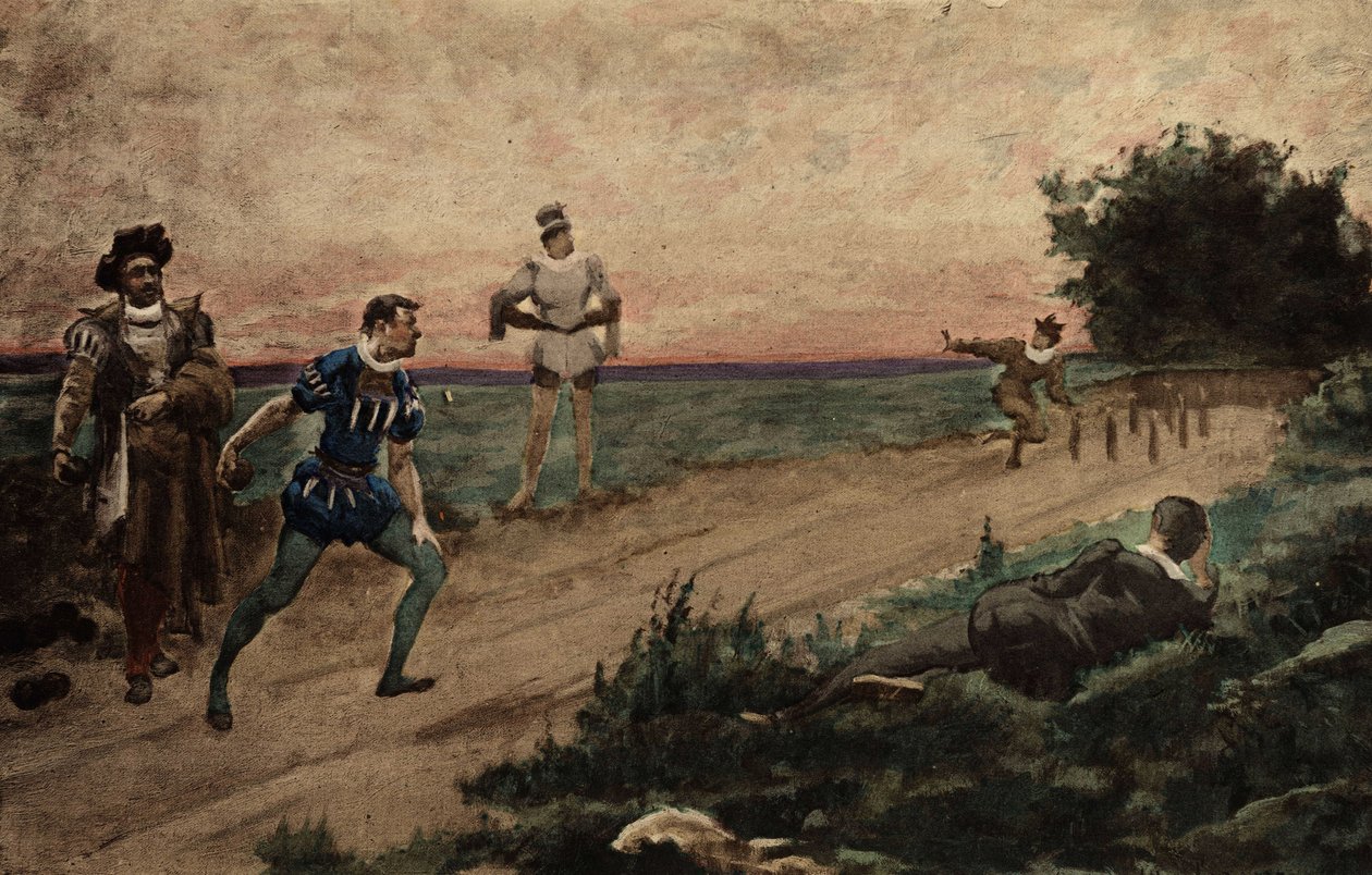 Férfiak bowlingoznak. Gargantua. Jules Garnier illusztrációja. In "Rabelais et l