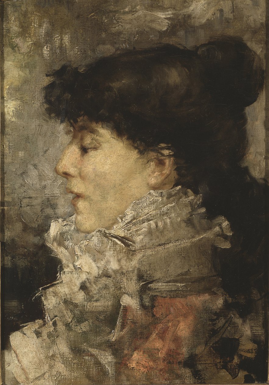 Sarah Bernhardt (1844-1923) portréja, Bastien Lepage, Jules (1848-1884). Olajfestmény alkotó: Jules Bastien Lepage