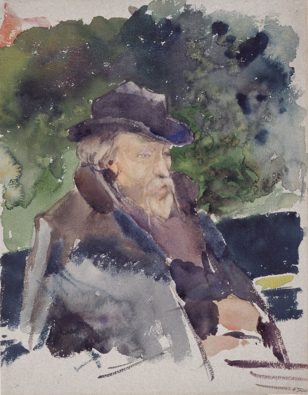Vázlat Edward Burne-Jonesról egy csónakban, Walton-on-Thames, 1880-1884. alkotó: Jules Bastien Lepage