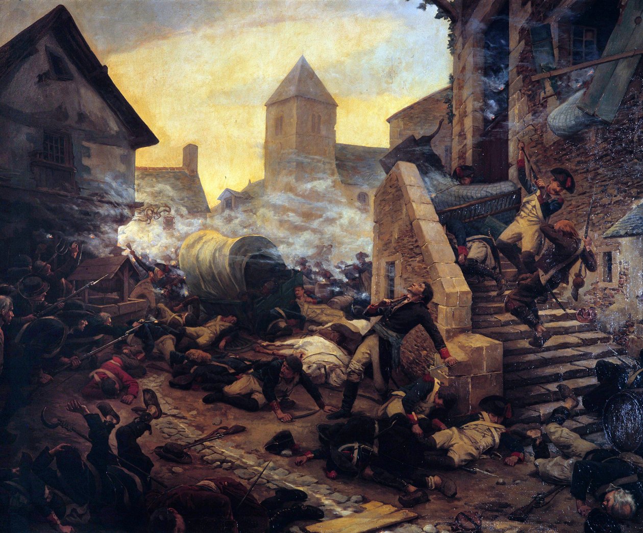 Moulin tábornok halála a Cholet elleni harcok során 1794-ben alkotó: Jules Benoit Levy