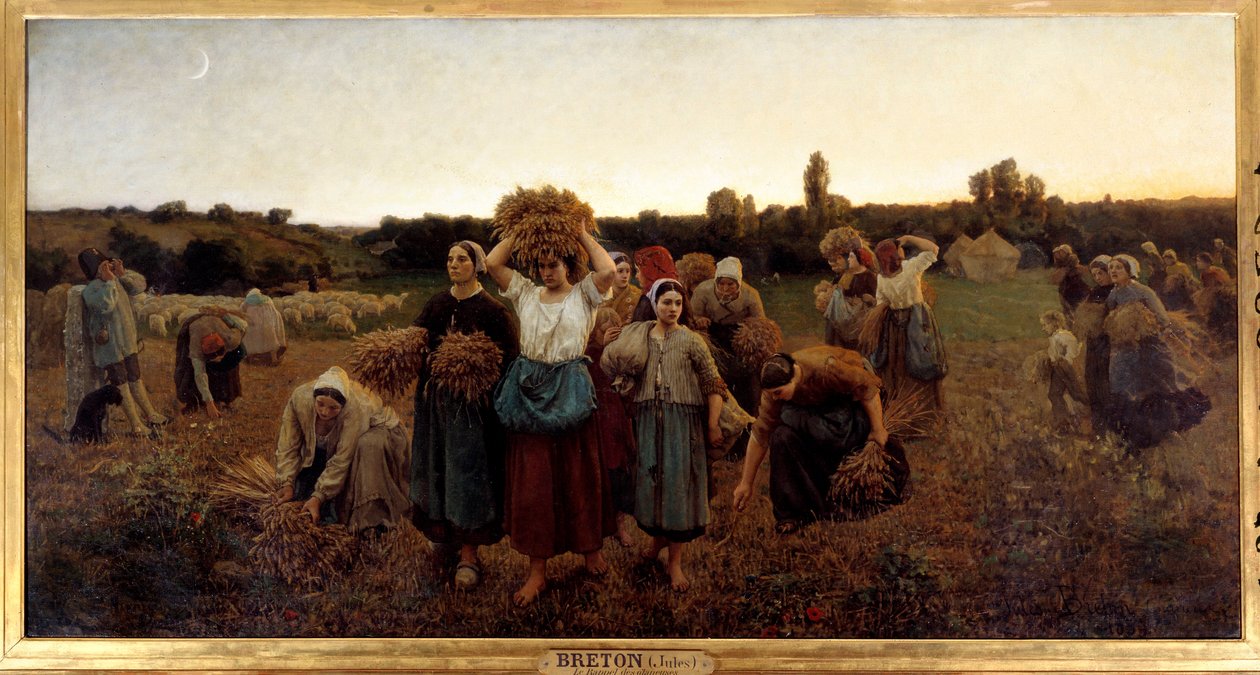 Le rappel des glaneuses Jules Breton (1827-1906) festménye 1859 V. 0,9x1,76 m Párizs, Muse d