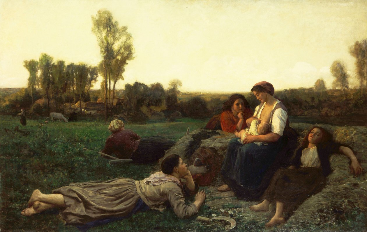 The Haymakers at Rest; a többi rendkészítő, 1873 alkotó: Jules Breton