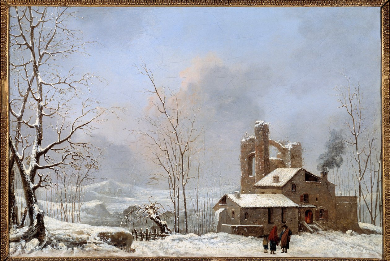 Cesar Van Loo (1743-1821) téli tájfestménye, 18. századi Quimper, Szépművészeti Múzeum alkotó: Jules Cesar Denis van Loo
