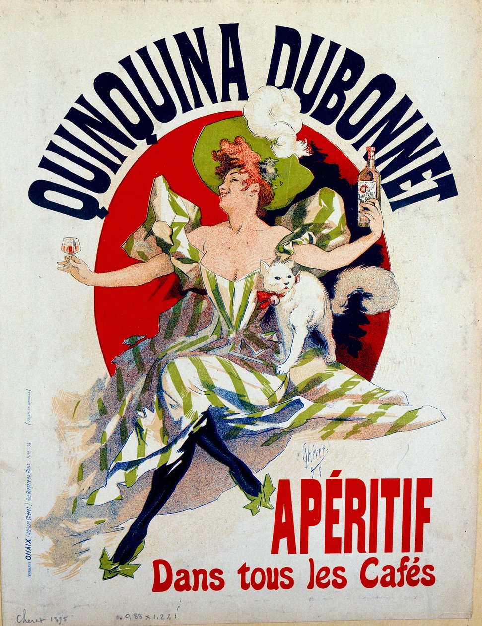 Quinquina Dubonnet reklámja „”Aperitif minden kávézóban””. Jules Cheret (1836-1932) plakátja alkotó: Jules Cheret