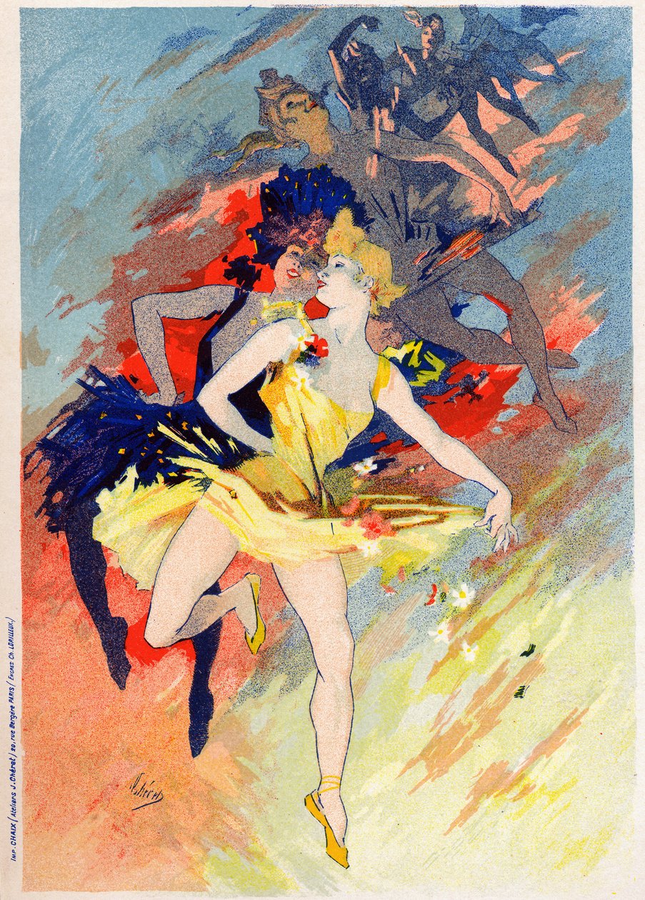 Művészet. Szórakozás. A tánc. Jules Cheret allegóriája, Franciaország, 1890 körül (plakát) alkotó: Jules Cheret