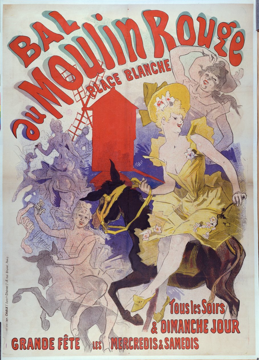 „Ball at the Moulin Rouge, Place Blanche”, 1889 (színes litográfia) alkotó: Jules Cheret