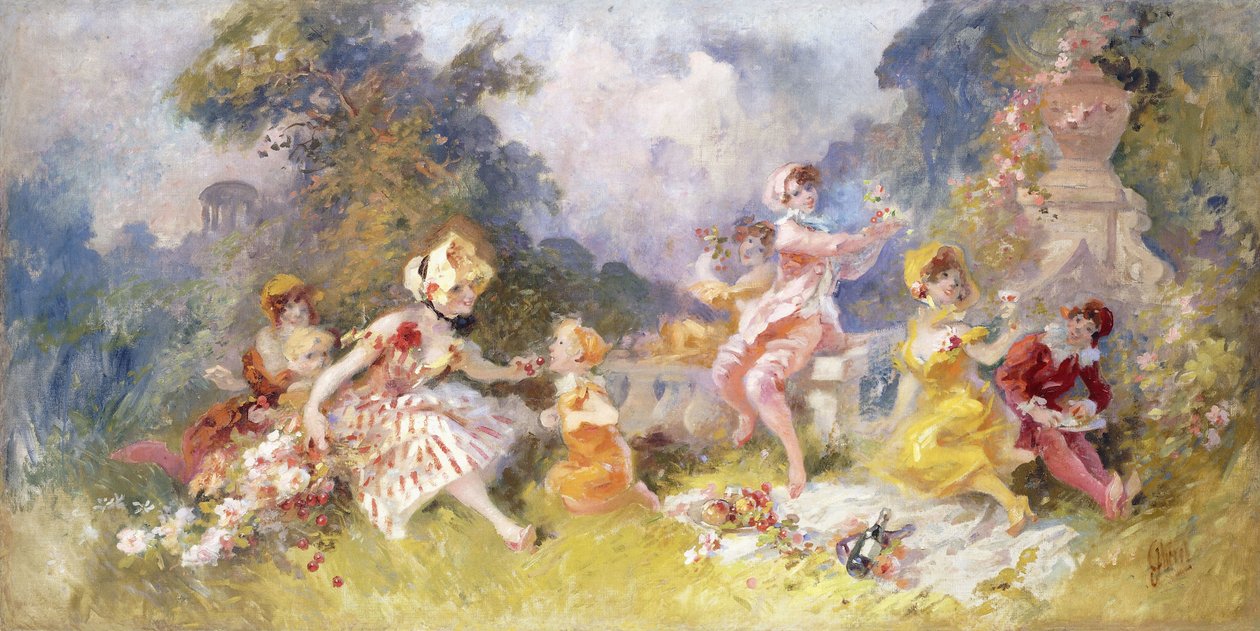 Ebéd a füvön, 1894 körül alkotó: Jules Cheret