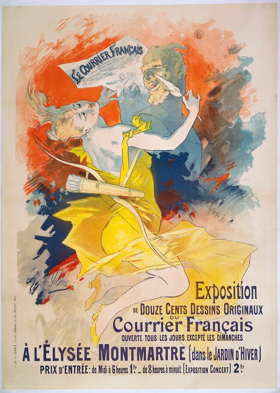 Le Courrier Francais kiállítás, 1895 körül (plakát) alkotó: Jules Cheret
