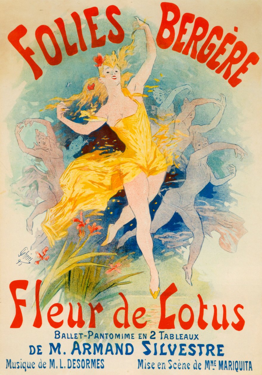 Fleur de Lotus Balett a Folies Bergère számára, Párizs alkotó: Jules Cheret