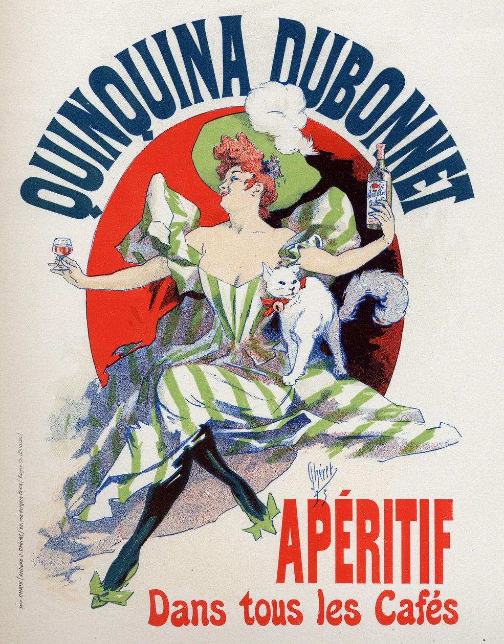Étel és ital. Quinquina Dubonnet aperitif. Plakát Jules Cheret, Franciaország alkotó: Jules Cheret