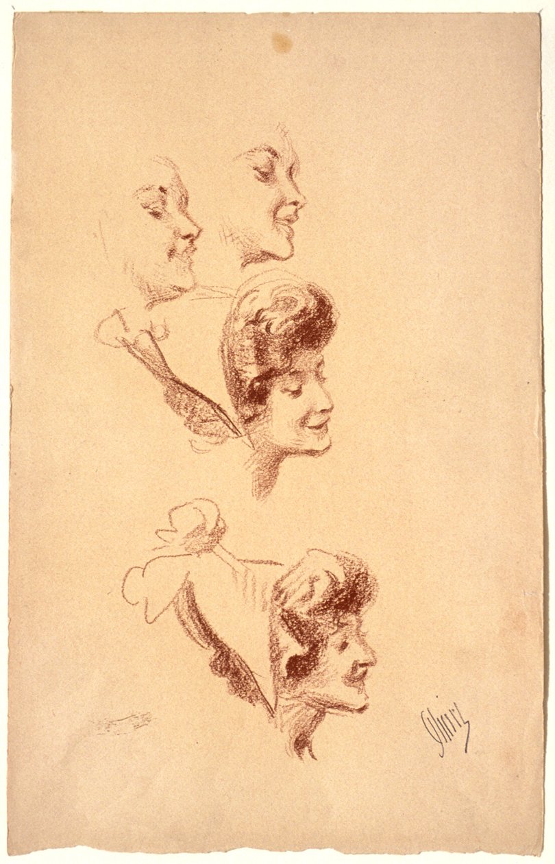 Vier Studien eines Frauenkopfes alkotó: Jules Cheret
