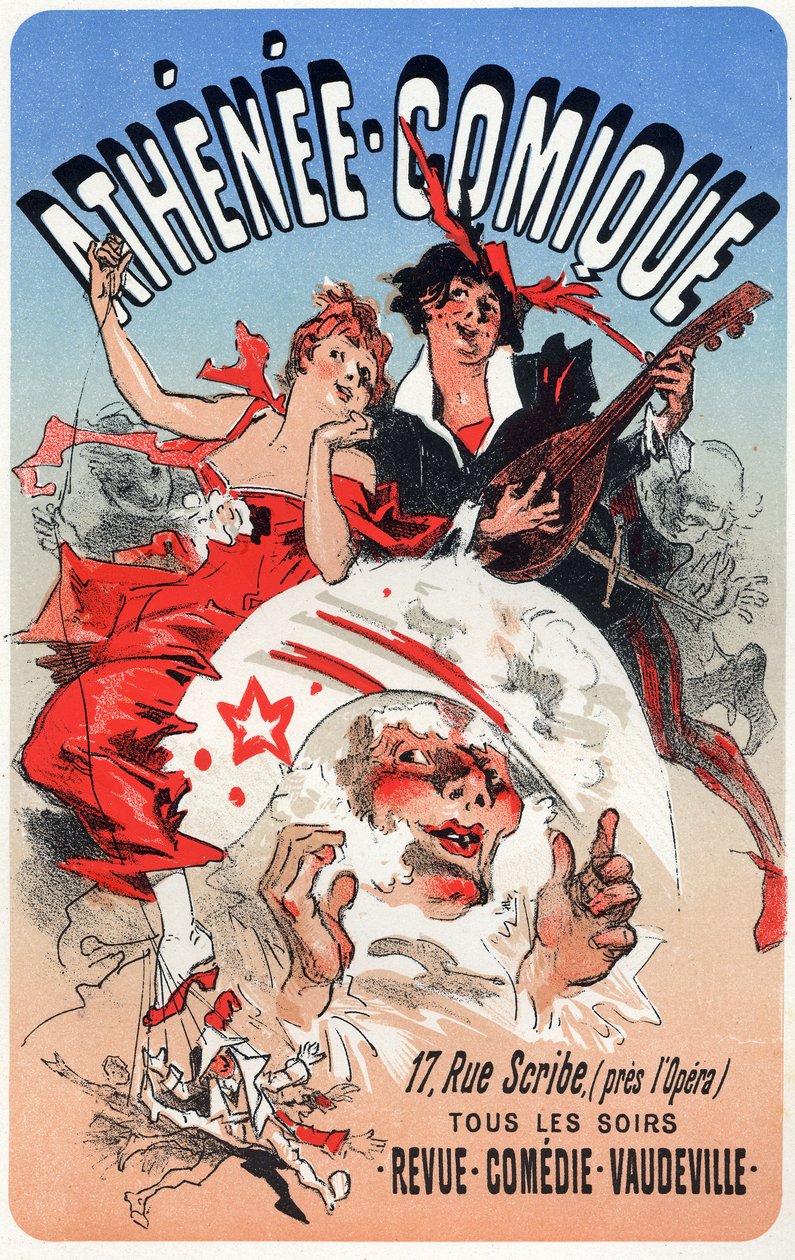 Az Athenee Comique színháza, 1870-1880 körül (plakát) alkotó: Jules Cheret