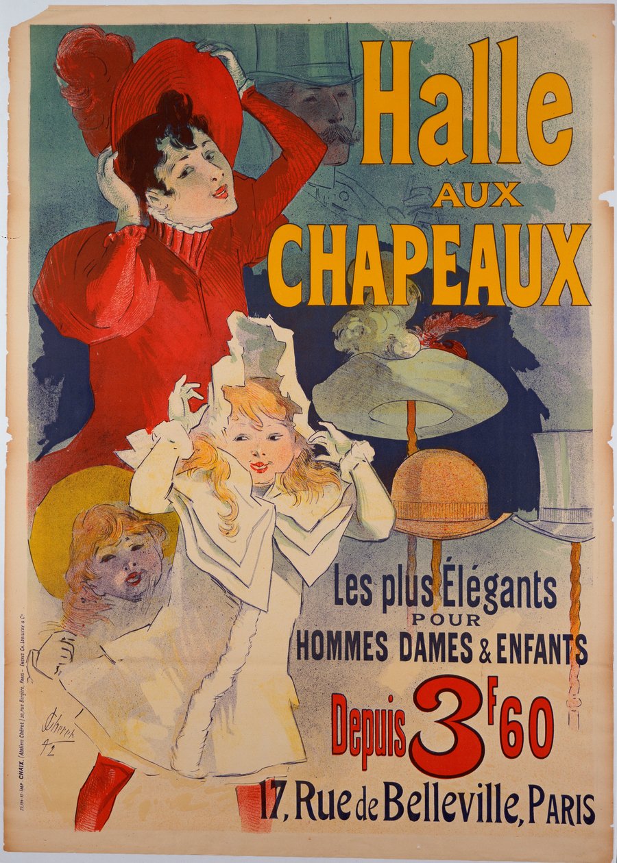 "Hats Hall" plakát, 1892 körül alkotó: Jules Cheret