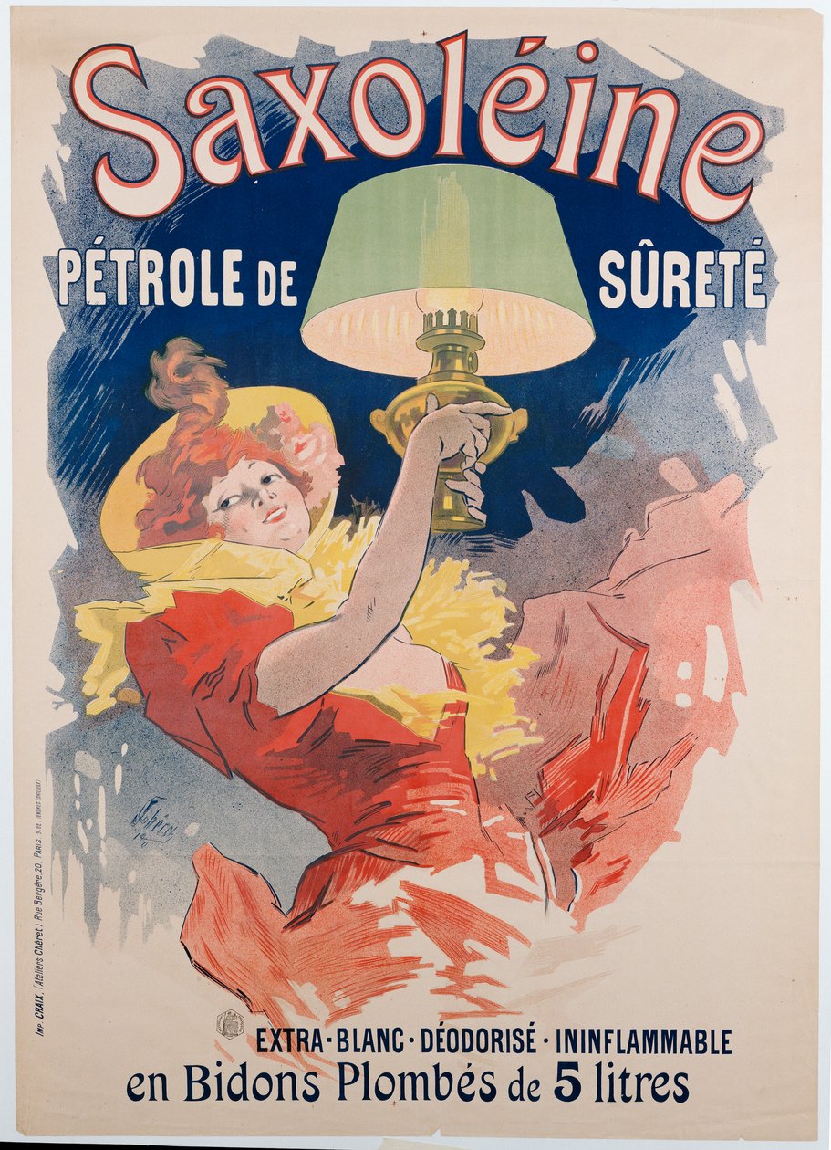 „Saxoleine” reklámplakát, biztonsági lámpaolaj, 1901 alkotó: Jules Cheret