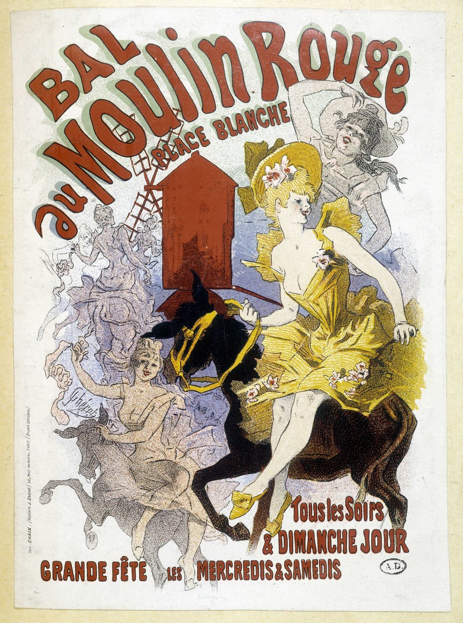 A Moulin Rouge bál plakátja, Jules Chéret, 19. század vége alkotó: Jules Cheret