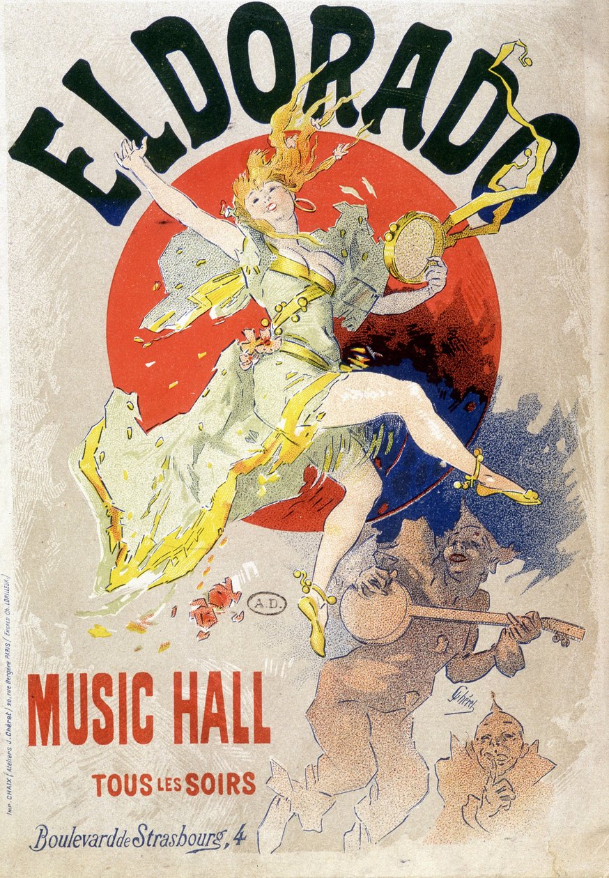 A Music Hall plakátja minden este az Eldorado Színházban, a boulevard de Strasbourgban Párizsban. 1900 körül (litográfia) alkotó: Jules Cheret