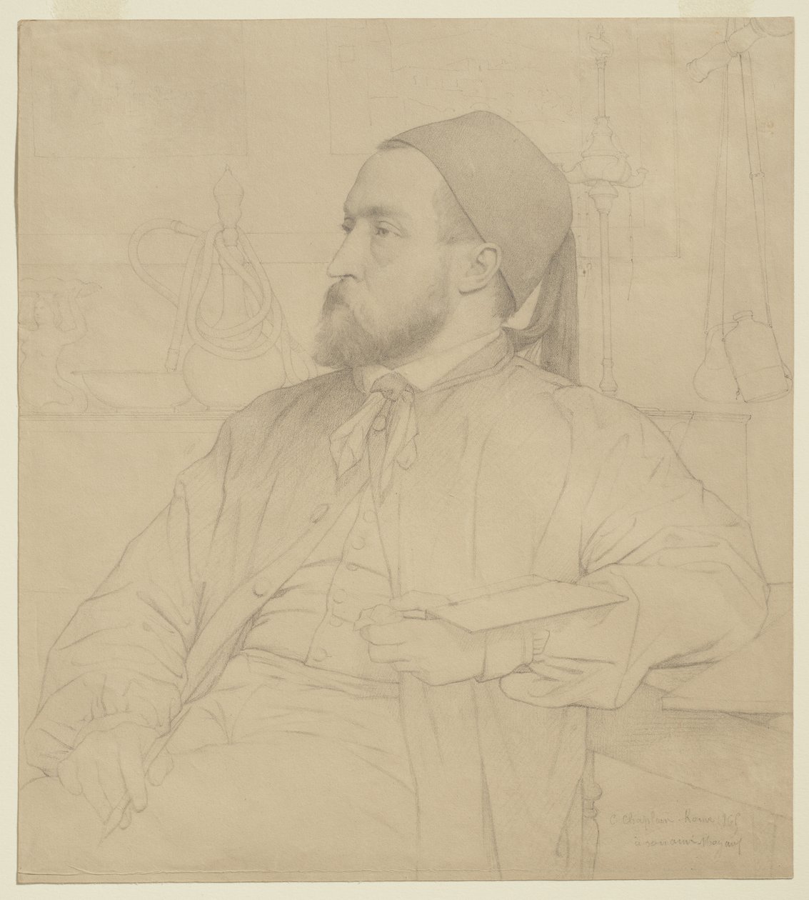 Constant Moyaux építész portréja, 1865 alkotó: Jules Clement Chaplain