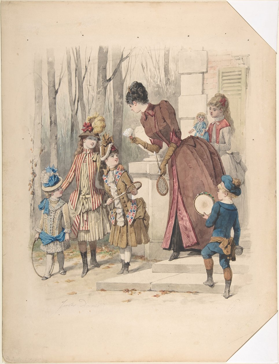 Divatillusztráció, sz. 2224, 1885. július. alkotó: Jules David