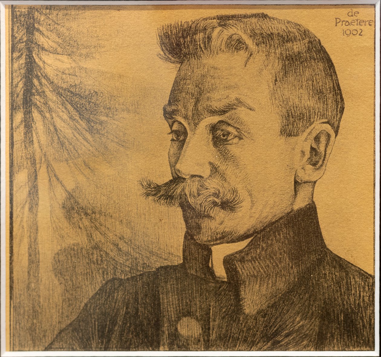 Stijn Streuvels író portréja alkotó: Jules de Praetere