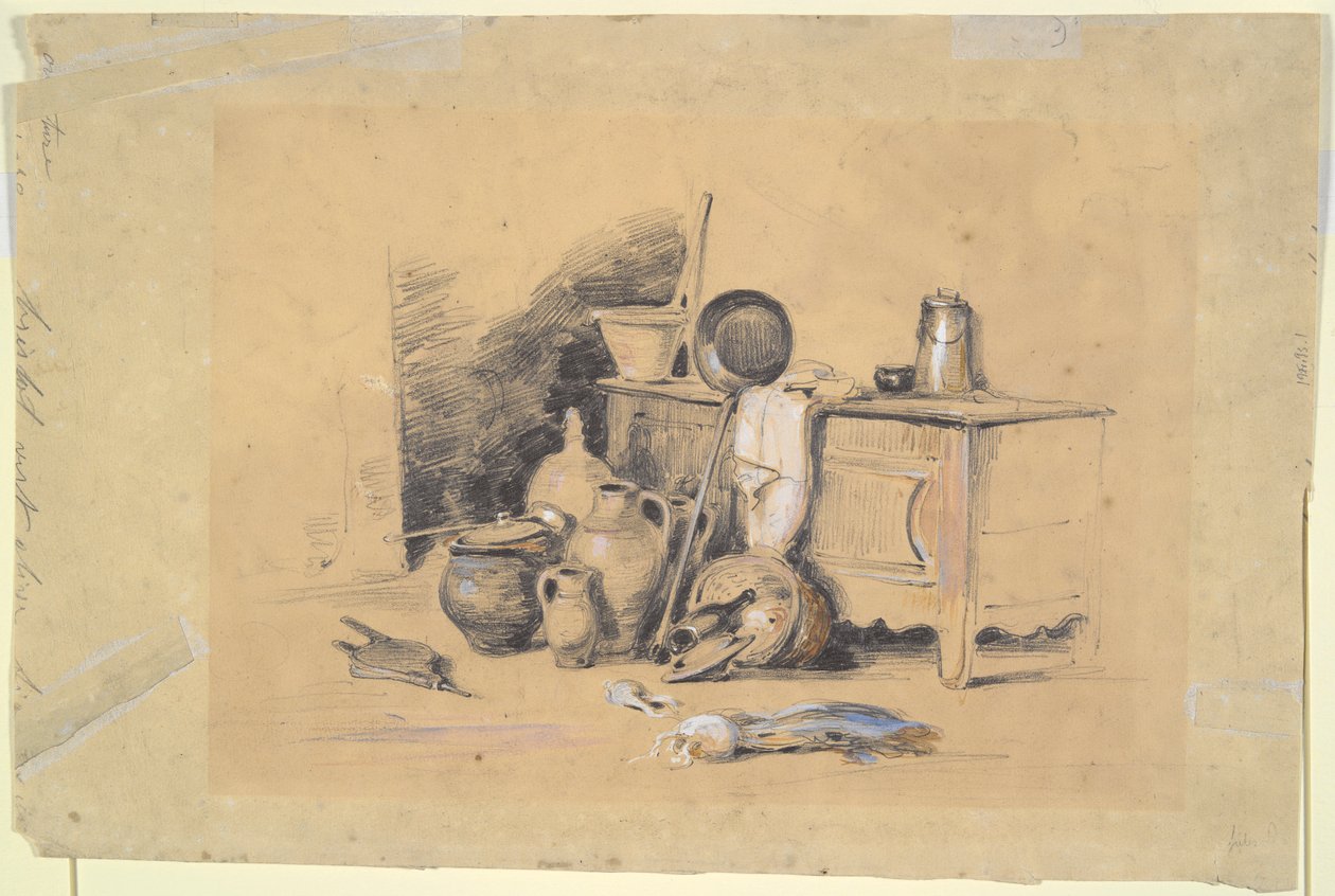 Táj (recto); Csendélet (fordítva) alkotó: Jules Dupré