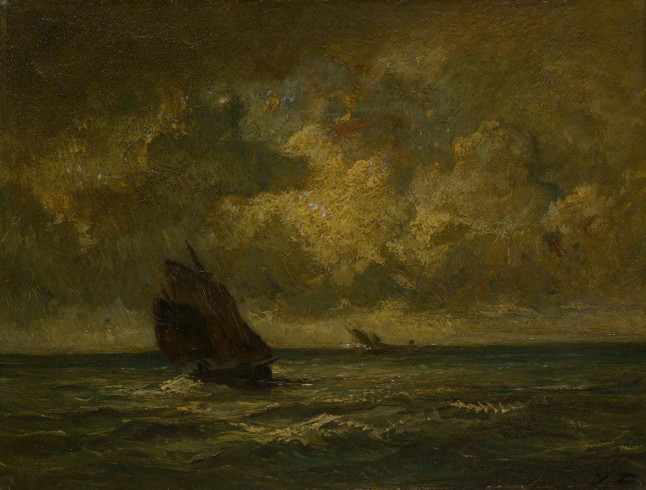 Két csónak a viharban, 187075. alkotó: Jules Dupré