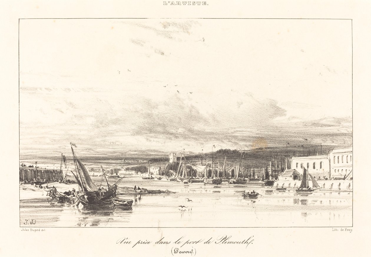 Kilátás Plymouth kikötőjében alkotó: Jules Dupré