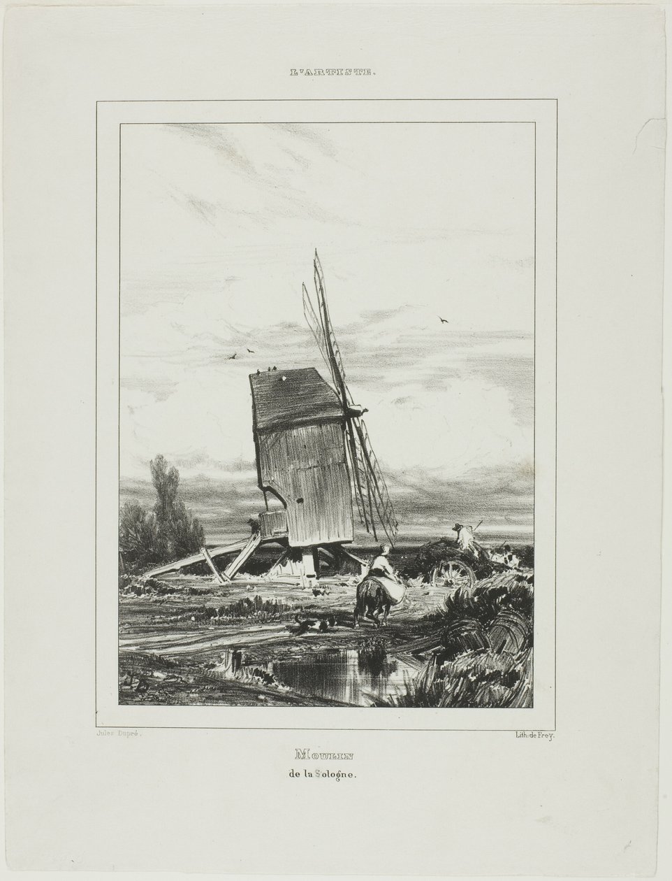 Sologne-i szélmalom alkotó: Jules Dupré
