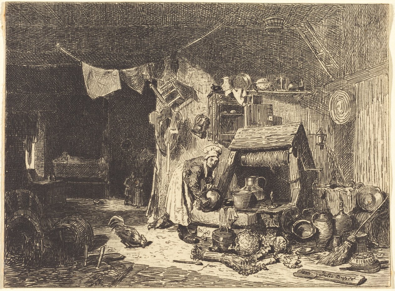 Egy parasztház belseje alkotó: Jules Dupré