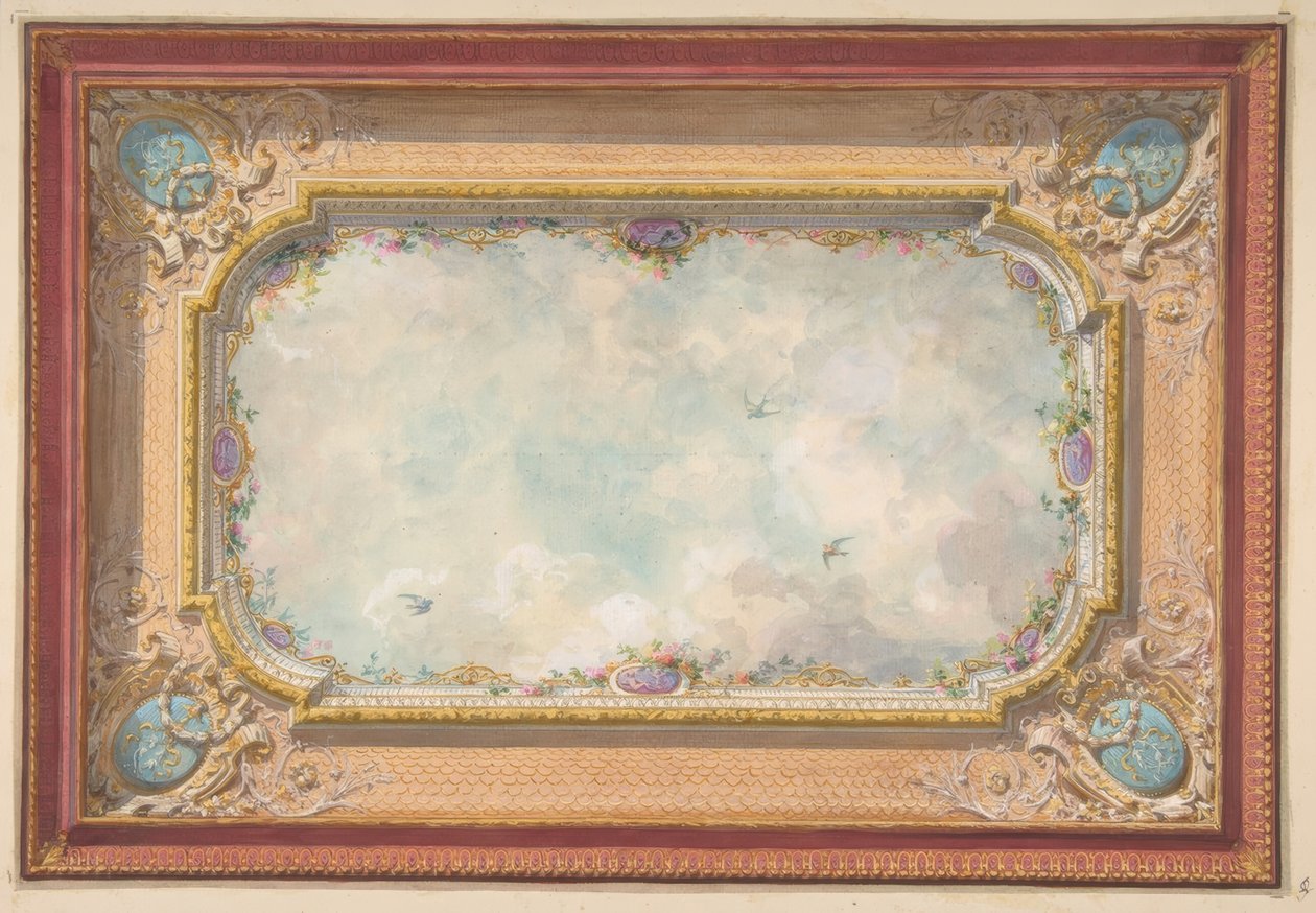 Tervezés trompe loeil égboltú mennyezethez alkotó: Jules Edmond Charles Lachaise