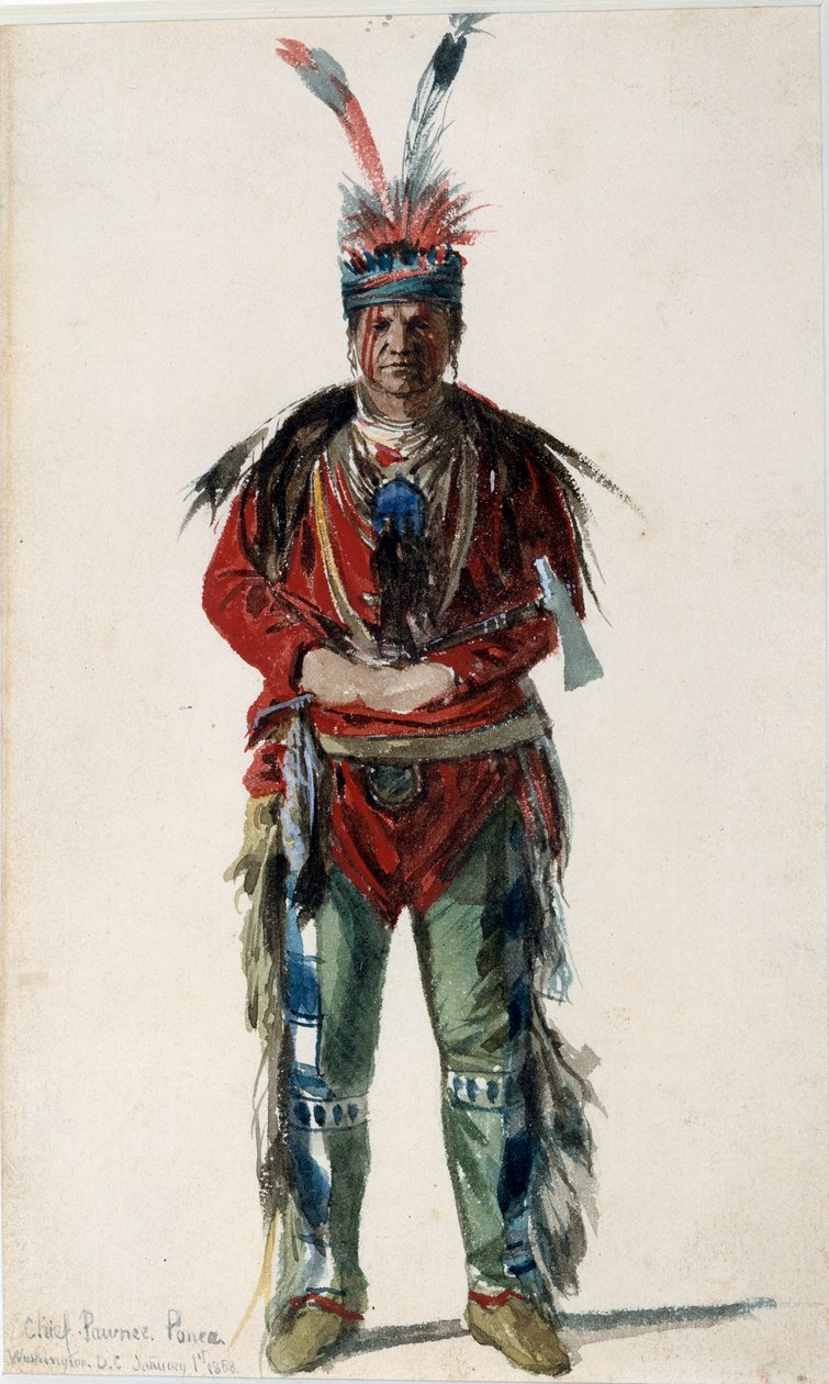 Amerika indiánja: „A Pawnee Ponca törzs indián főnökének lábnyoma” Jules Emile (Jules-Emile) Saintin litográfiája (1829-1894) 1858 La Rochelle, Musee du Nouveau Monde alkotó: Jules Emile Saintin