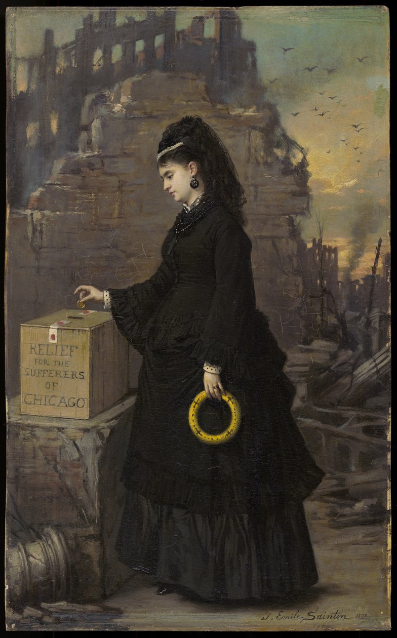 Segítség a chicagói szenvedőknek, 1872 alkotó: Jules Emile Saintin
