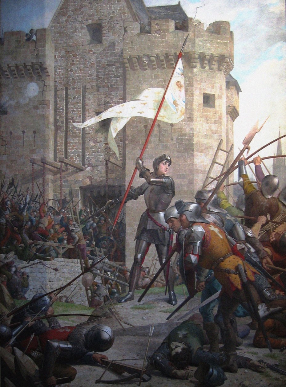 Jeanne of Arc páncélban Orléans előtt, 1886-1890 alkotó: Jules Eugene Lenepveu