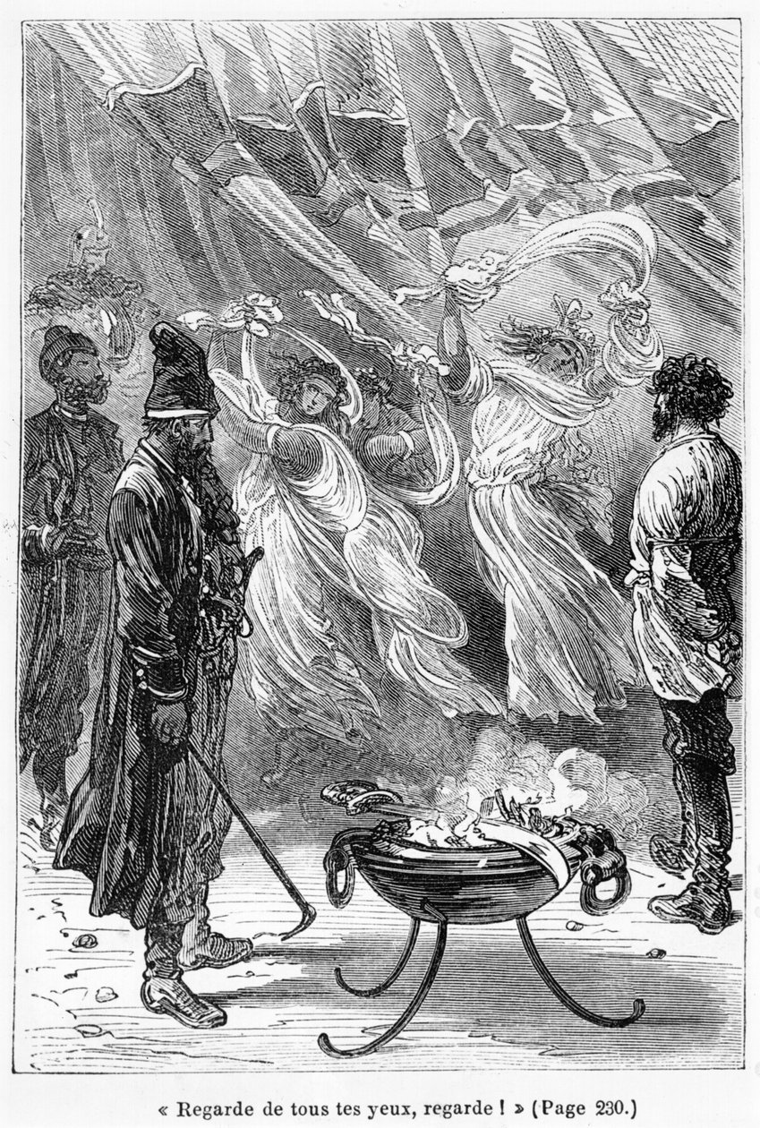 Nézd, amíg lehet, illusztráció Jules Verne (1828-1905) "Michel Strogoff" című művéből, metszette Charles Barbant (1922) Párizs, Hetzel. alkotó: Jules Ferat