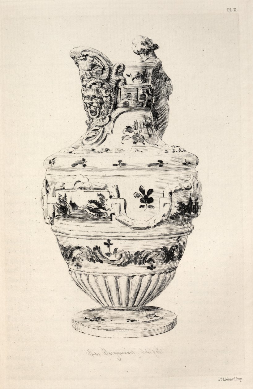 A kerámiaművészet története: A fazekasság leíró és filozófiai tanulmánya...X. tábla, 1877. alkotó: Jules Ferdinand Jacquemart