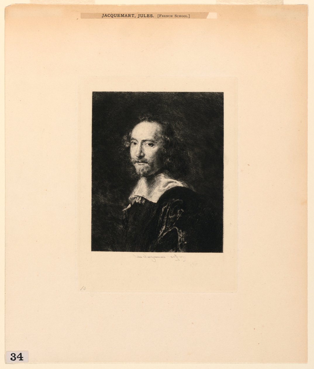 Férfi portréja, az "Etchings of Pictures in the Metropolitan Museum, New York" című filmből alkotó: Jules Ferdinand Jacquemart