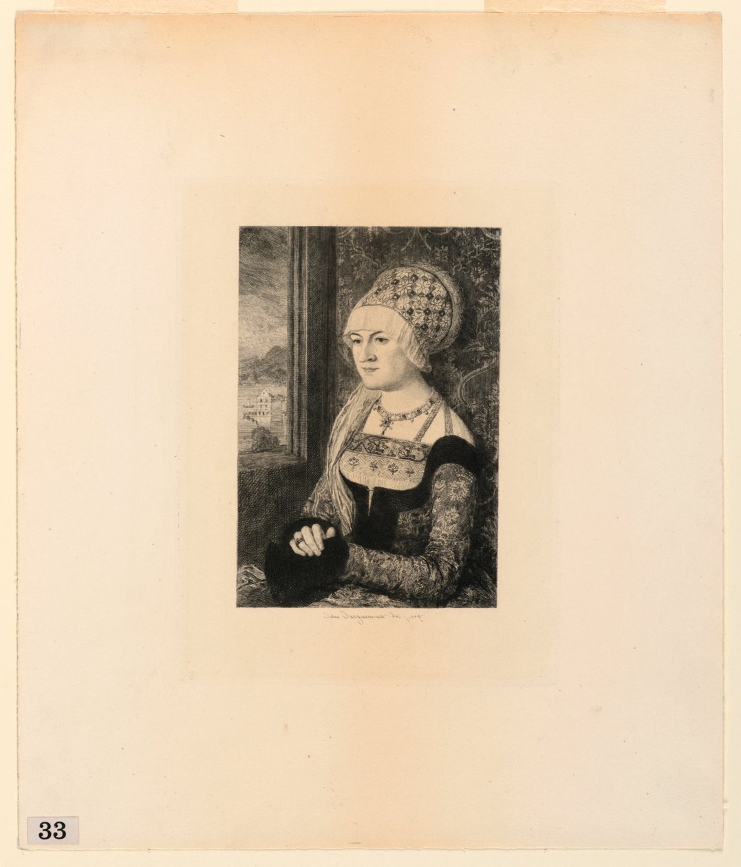 Fiatal nő portréja, az "Etchings of Pictures in the Metropolitan Museum, New York" című filmből alkotó: Jules Ferdinand Jacquemart