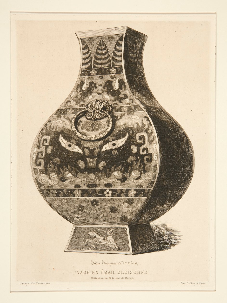 Cloisonne zománcváza alkotó: Jules Ferdinand Jacquemart