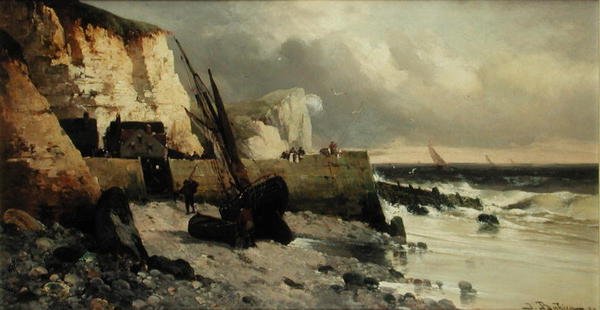 Horgászat a hullámtörőn alkotó: Jules G Bahieu