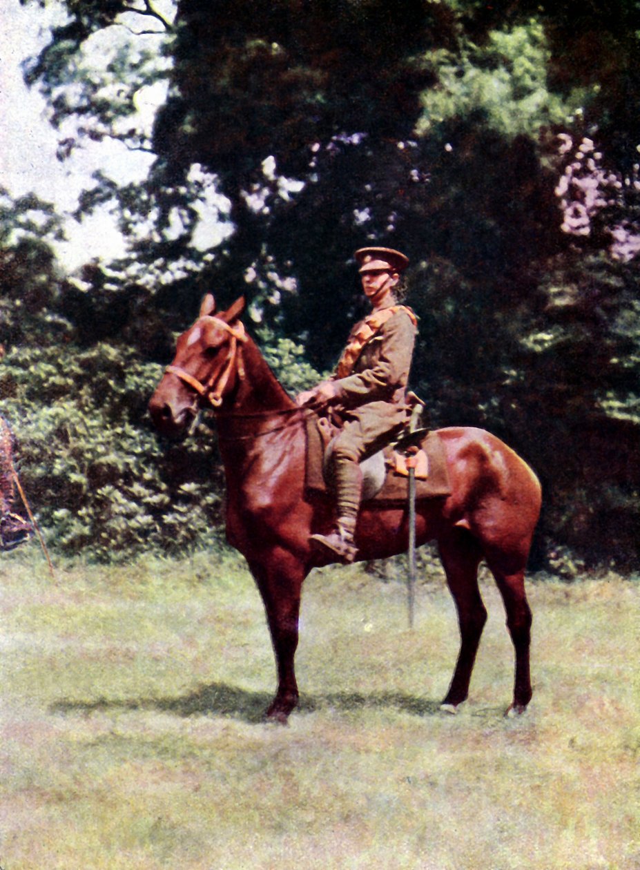 A brit lovasság lovasa a marne-i csata során Párizstól keletre, 1914. szeptember (autokróm) alkotó: Jules Gervais Courtellemont