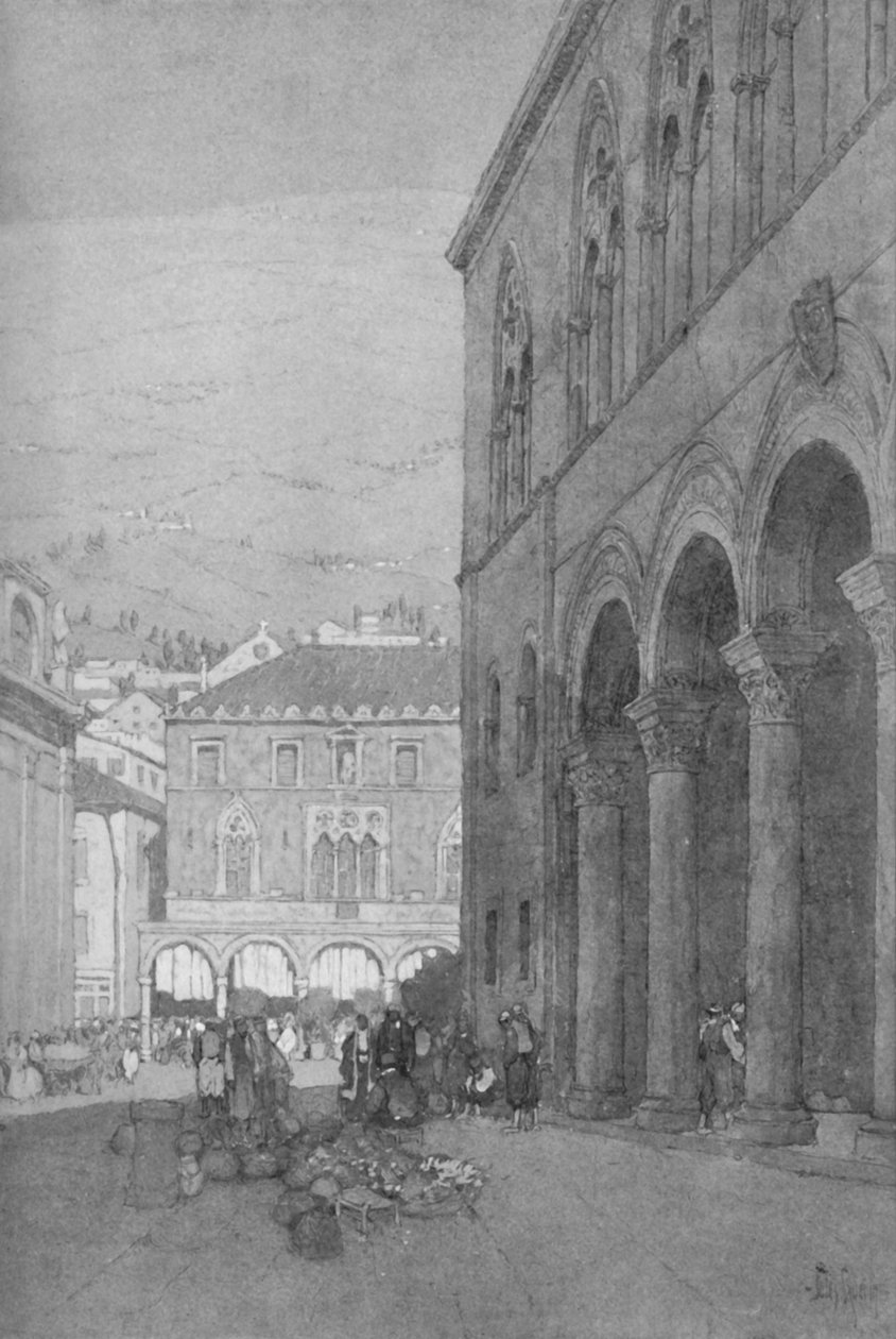 A Ragusai Rektori Palota és a Nyilvános tér, 1913 alkotó: Jules Guerin