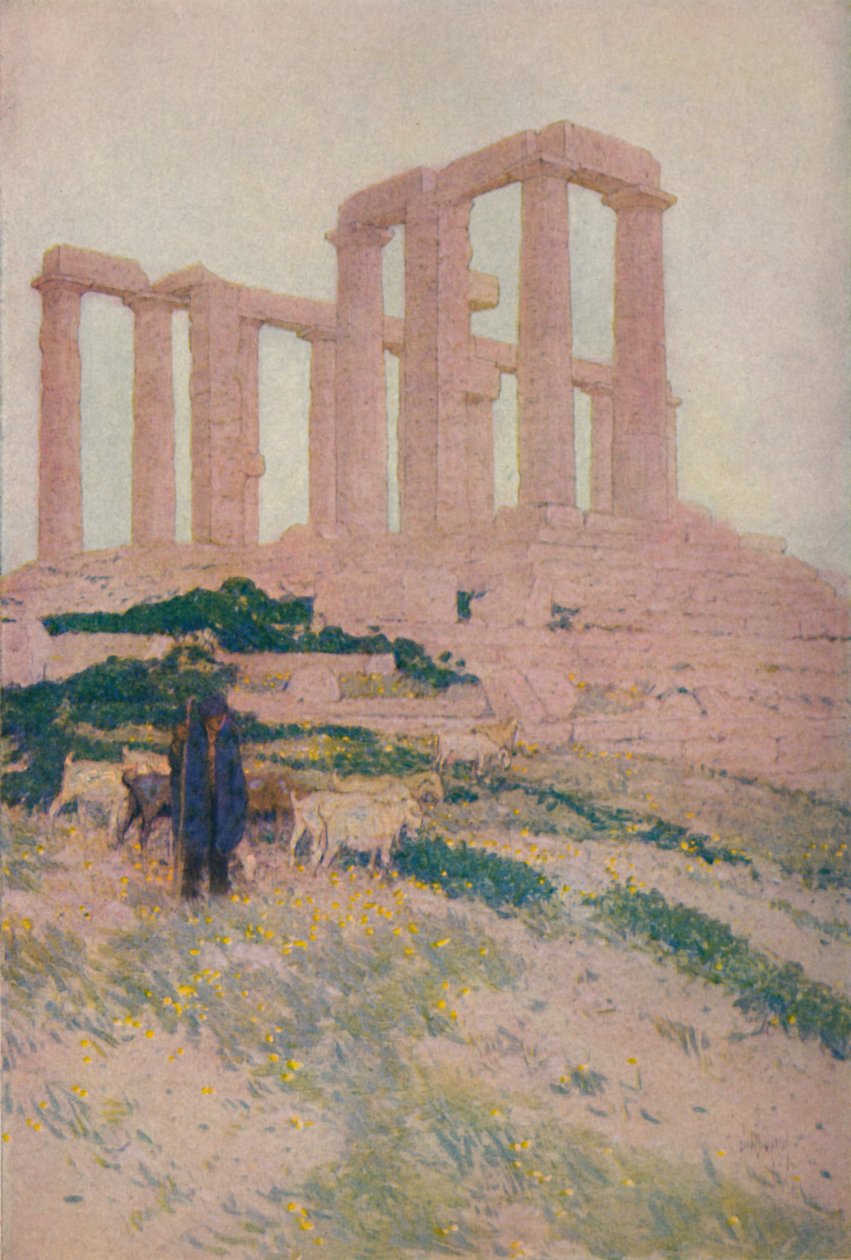 Poszeidón és Athéné temploma Szuniumban, 1913 alkotó: Jules Guerin