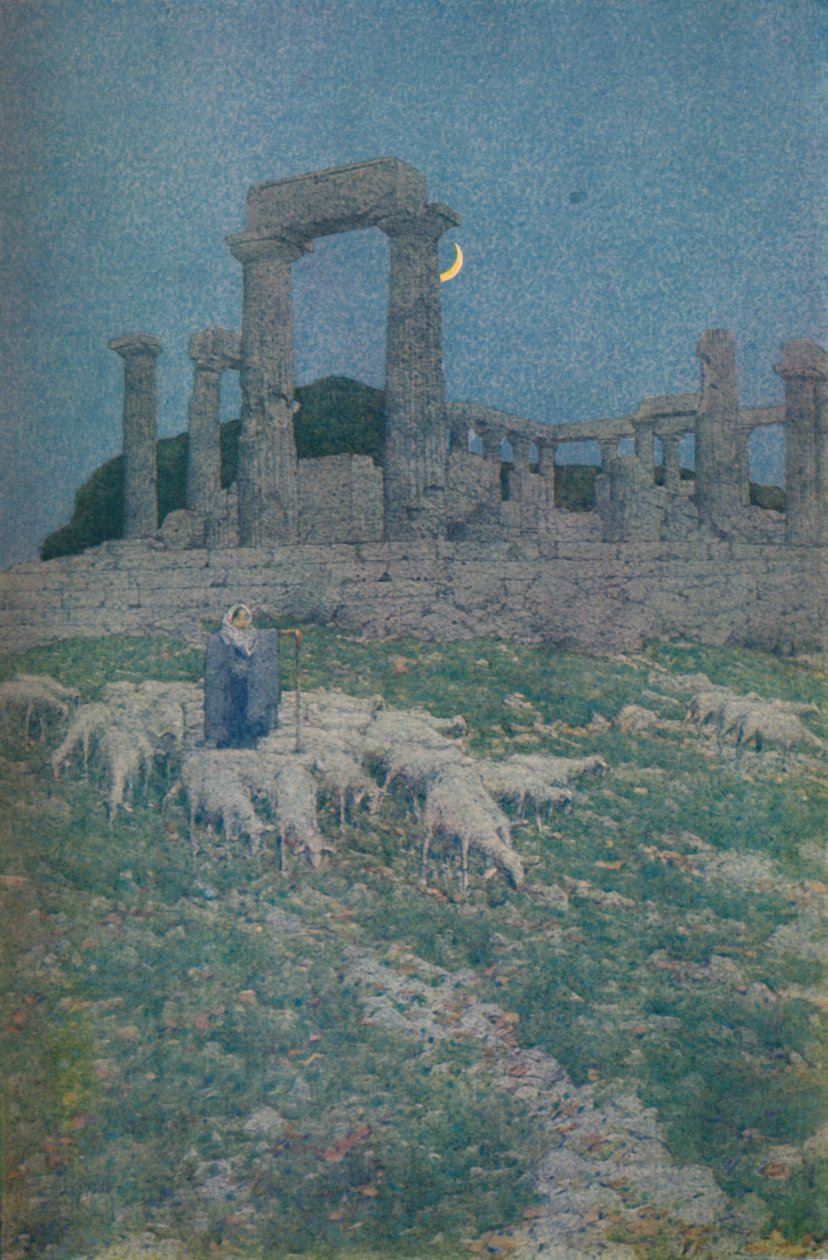 Poszeidón és Athéné vagy Aigina temploma, 1913 alkotó: Jules Guerin