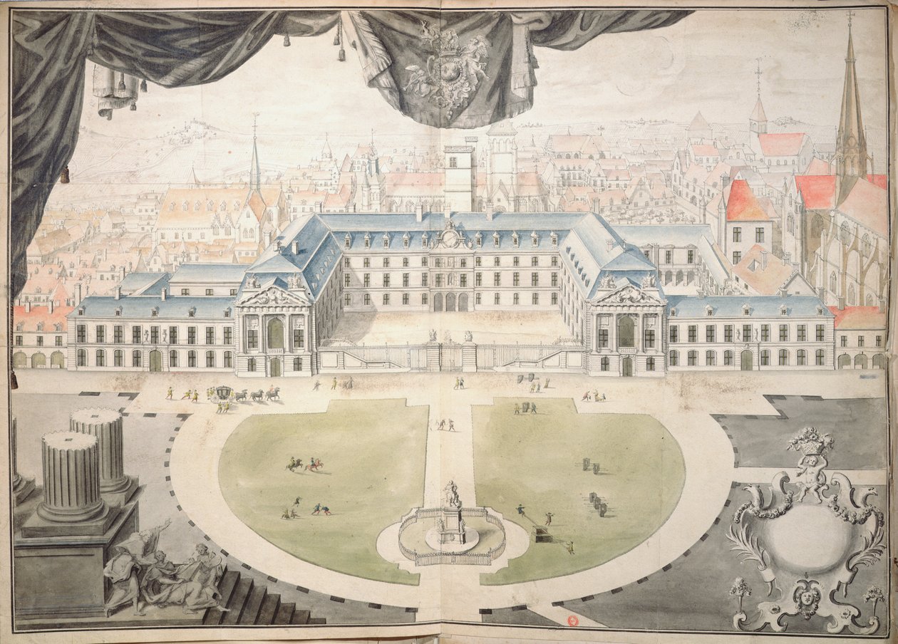A dijoni burgundiai hercegek palotájának helyreállítási projektje, 1698 alkotó: Jules Hardouin Mansart