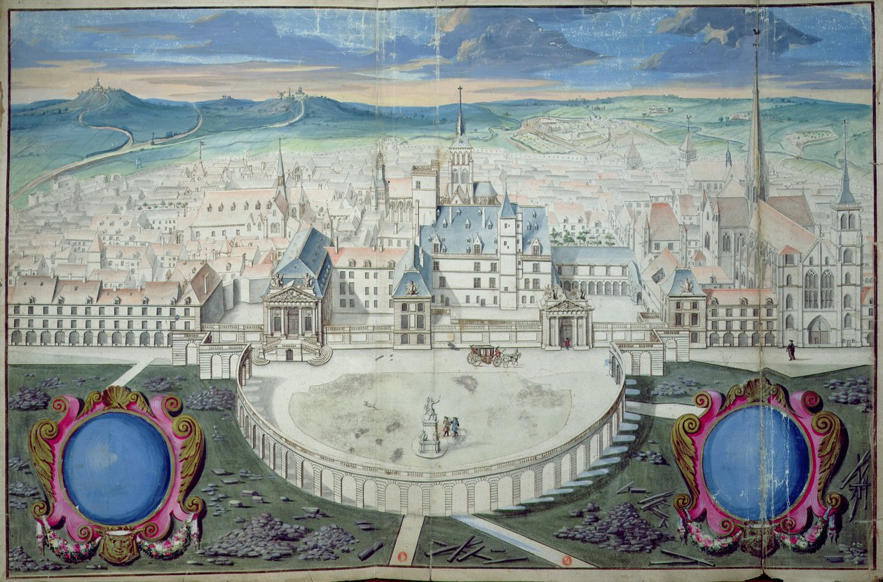 A burgundiai hercegek palotája Dijonban a Mansart általi restaurálás előtt, 1698 alkotó: Jules Hardouin Mansart