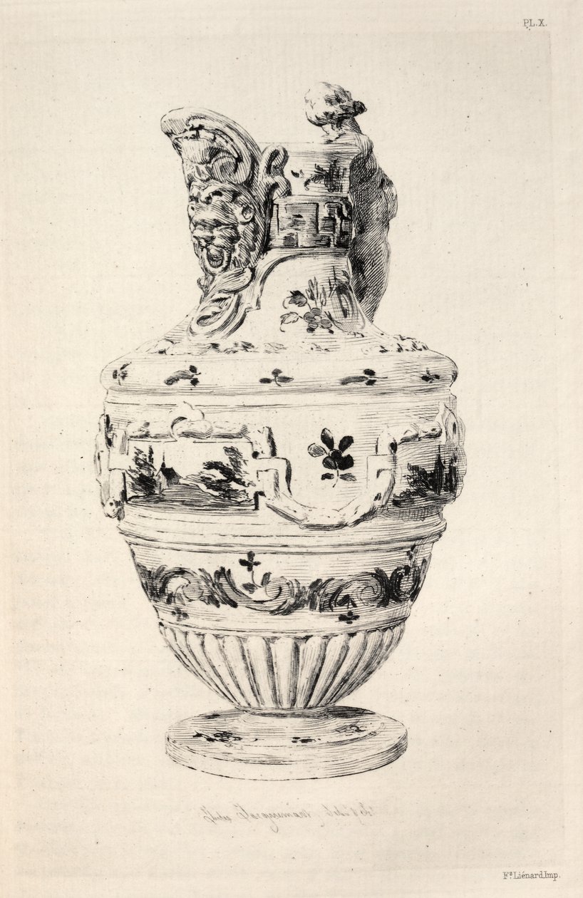 A kerámiaművészet története: Leíró és filozófiai tanulmány minden kor és minden nemzet fazekasságáról: Spanyolország: Talavera de la Reyna- Faience-Ewer (X. tábla) alkotó: Jules Jacquemart