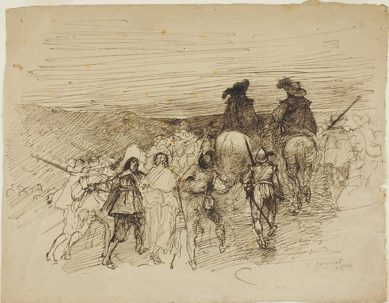 Bevonuló csapatok alkotó: Jules Jacquet
