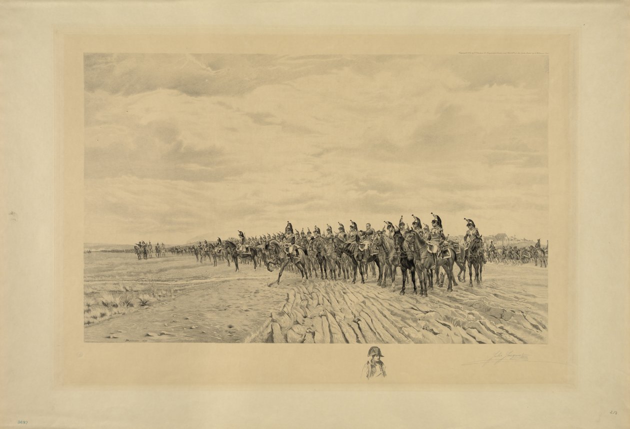 Napóleon Bonaparte Austerlitzben, 1894 alkotó: Jules Jacquet