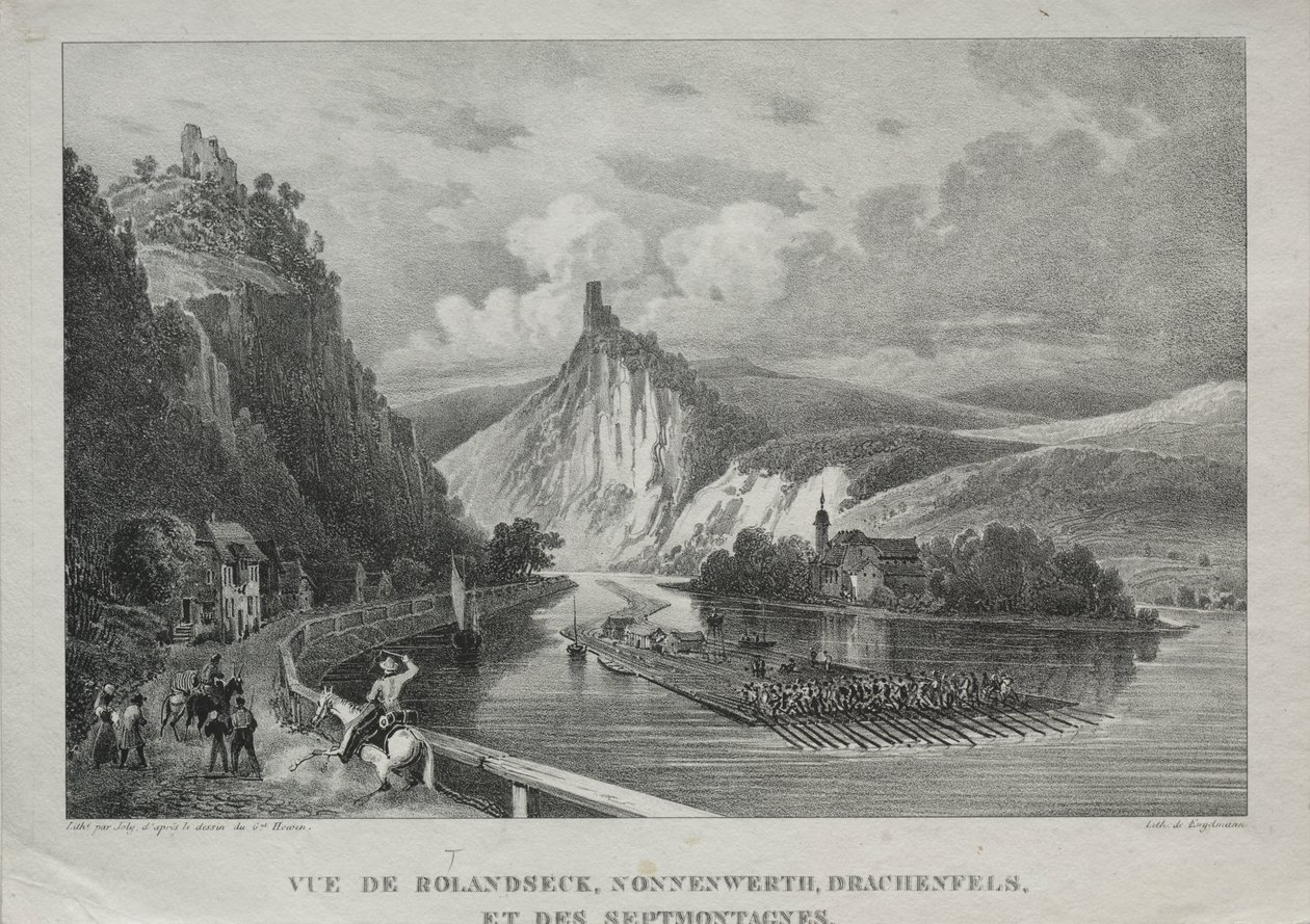 Kilátás Rolandseckre, Nonnenwerthre, Drachenfelsre és Siebenbirge-re alkotó: Jules Jean Baptiste de Joly