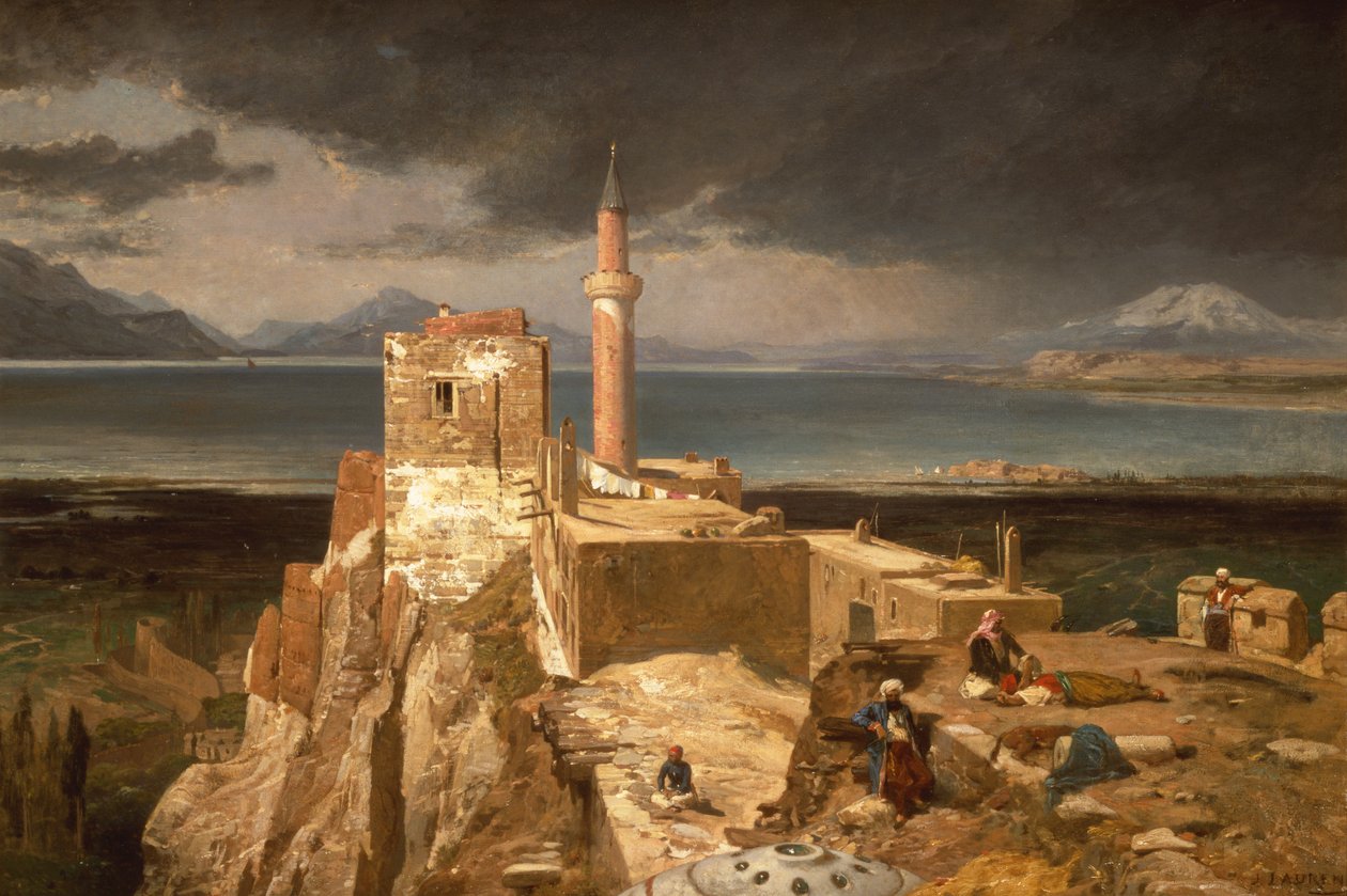 Van-tó és erőd, Örményország (olaj, vászon) alkotó: Jules Joseph Augustin Laurens