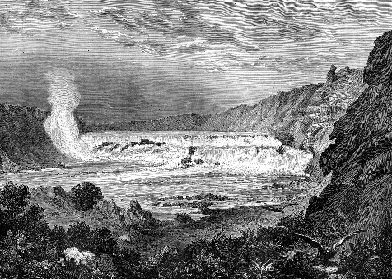 Grand Falls, Missouri River, USA, 19. század. alkotó: Jules Laurens